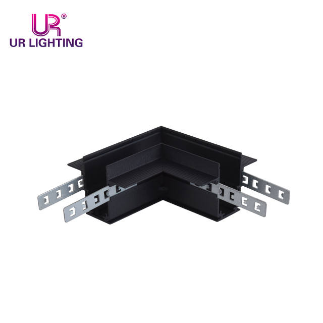 Recessed Mounted Horizontal Black Mangetic Track Corner